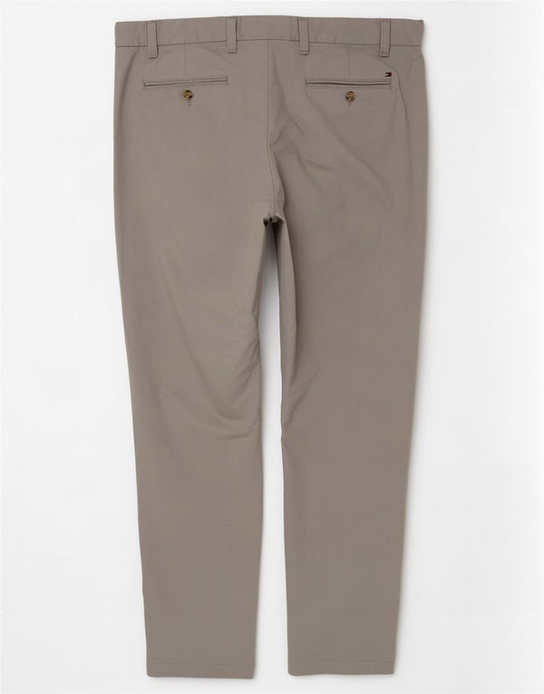Męskie proste spodnie chino Tommy Hilfiger W42 L32 Szara bawełna