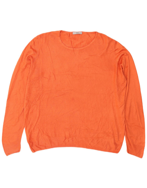 Marks & Spencer Damski sweter oversize z dekoltem w łódkę, UK 18 XL, pomarańczowy