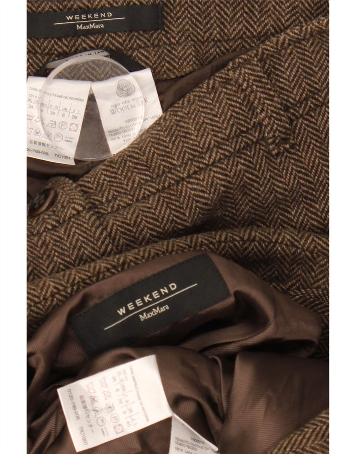 Dwuczęściowy kombinezon damski Max Mara UK 8 Small W28 L33 Brązowy w jodełkę