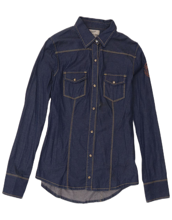 Damska koszula dżinsowa Meltin' Pot UK 10, mała, granatowa, bawełniana