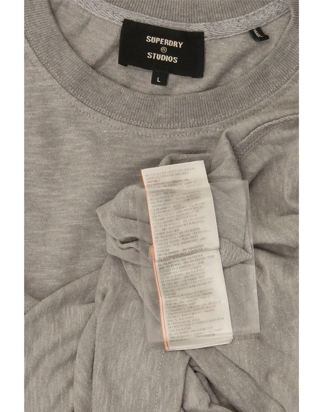 Męski T-shirt Superdry, duży, szary, bawełniany w plamki