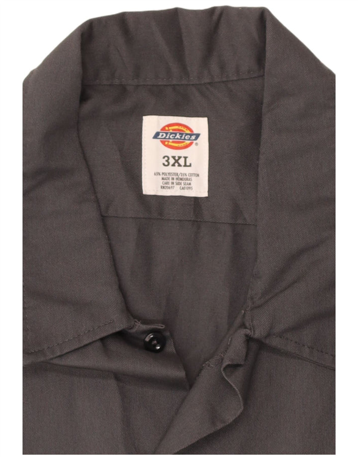 DICKIES Mens Short Sleeve Shirt 3XL Grey Polyester