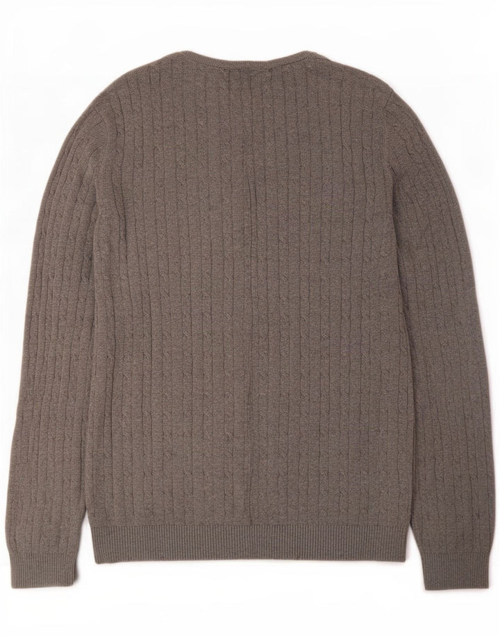 Męski sweter Jack & Jones z okrągłym dekoltem, średnioszary, bawełniany