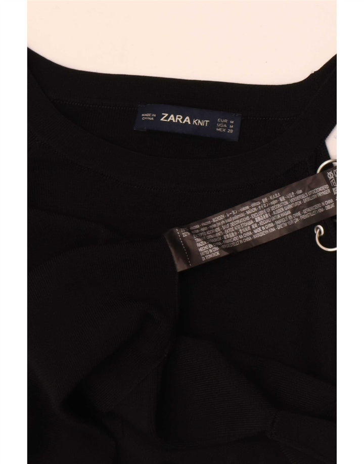 Damski top na jedno ramię Zara UK 12, średnia czarna wiskoza