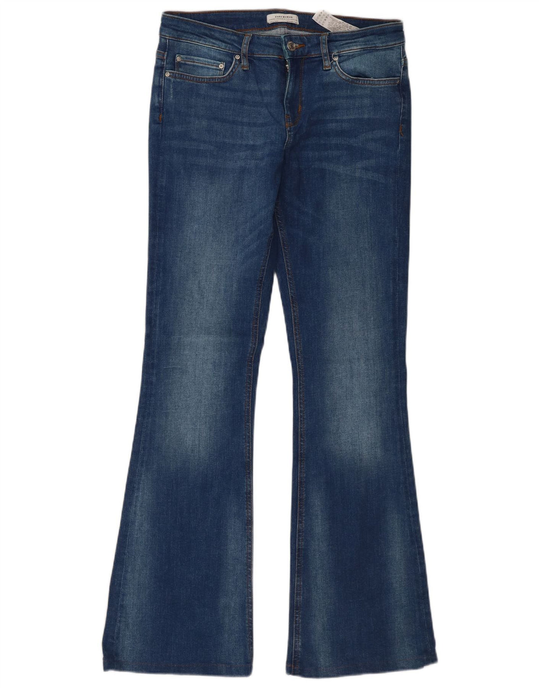 Damskie jeansy rozkloszowane Zara EU 38 Small W28 L32 Niebieskie bawełniane
