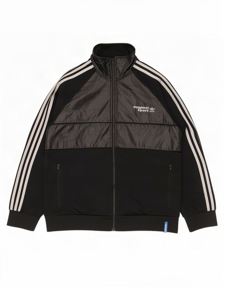 Adidas Męska bluza dresowa, duża, czarna, poliestrowa