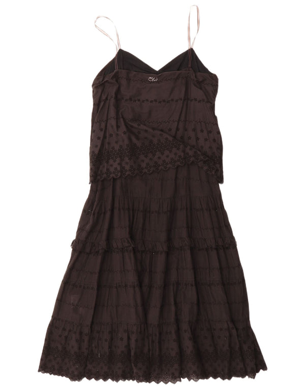 Damska sukienka o linii A bez rękawów Calvin Klein Jeans UK 12, średnia czarna bawełna