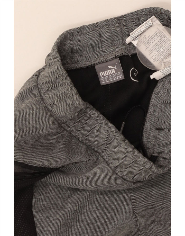 Chłopięce spodnie dresowe PUMA Joggery 9-10 lat Szara bawełna z blokami kolorów