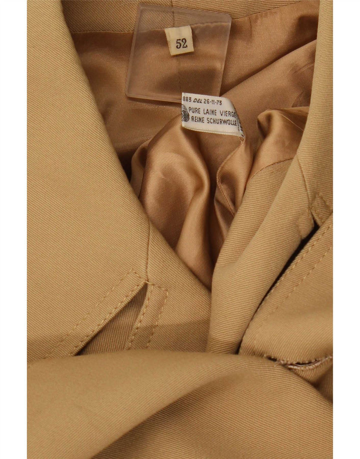 Vintage damski trencz IT 52 2XL beżowy wełniany