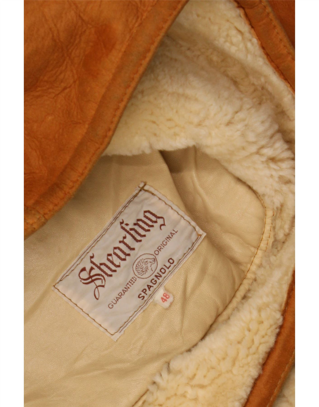 Vintage męska kurtka shearling IT 48 średni brąz