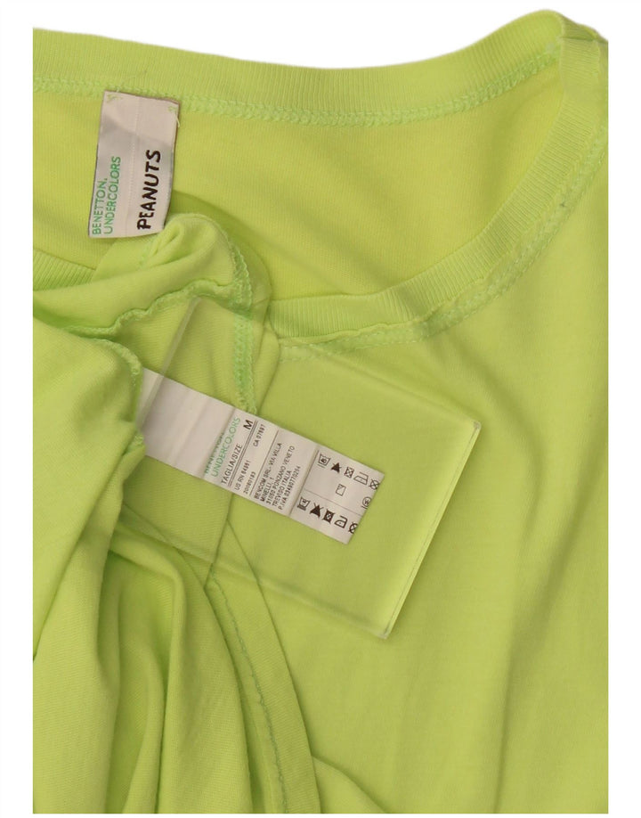 Damski top BENETTON Peanuts Graphic z długim rękawem, UK 14, średni zielony, bawełniany