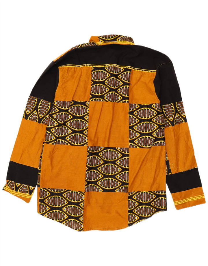 Koszula męska w stylu vintage, średni żółty patchwork