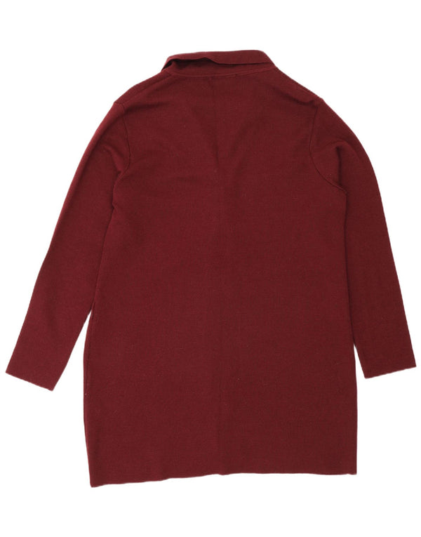 Damski sweter o przedłużonym fasonie Zara UK 16, duża, bordowa wełna