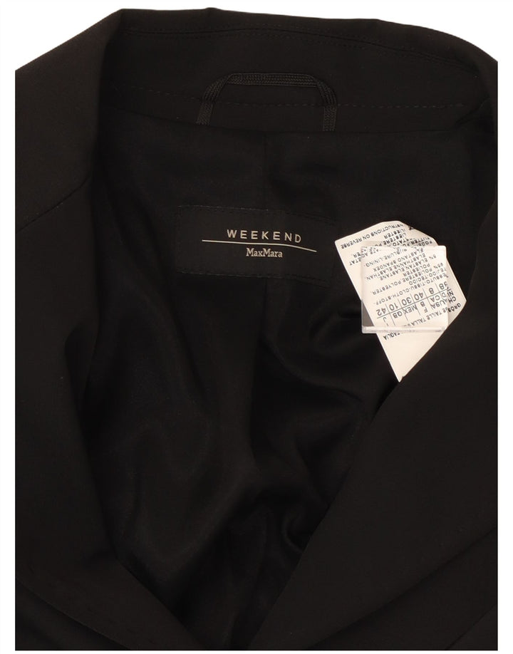 Max Mara Damska marynarka weekendowa zapinana na 3 guziki UK 10, mała, czarna, poliester