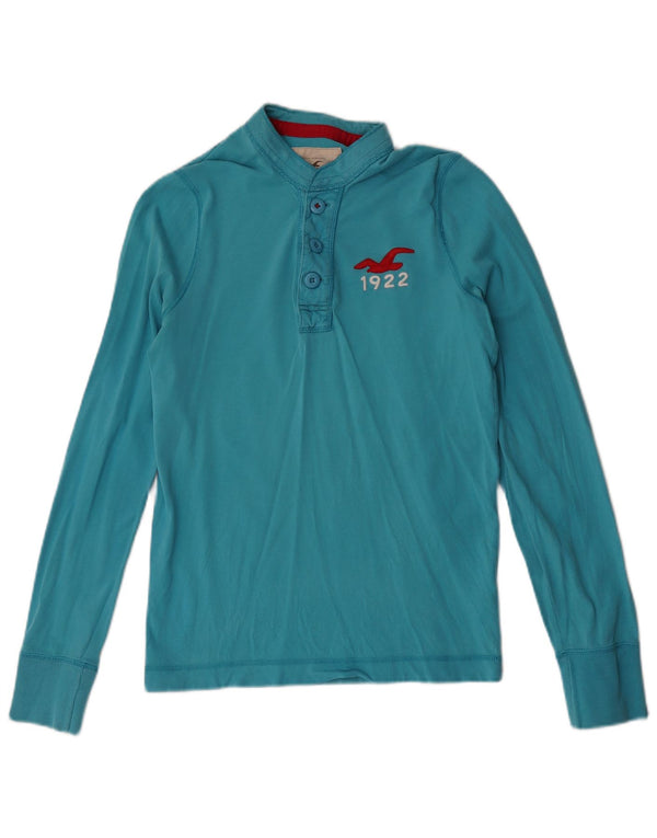 Top damski Hollister z długim rękawem, UK 10, mały, niebieski, bawełniany