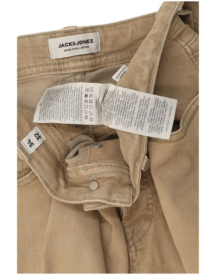 Męskie jeansy Jack & Jones GLENN Slim W34 L32 Beżowa bawełna