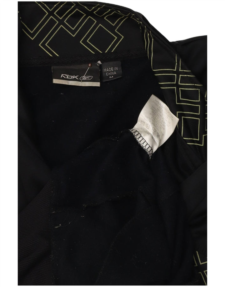 Męska kurtka dresowa REEBOK z grafiką, średnia czarna geometryczna poliester