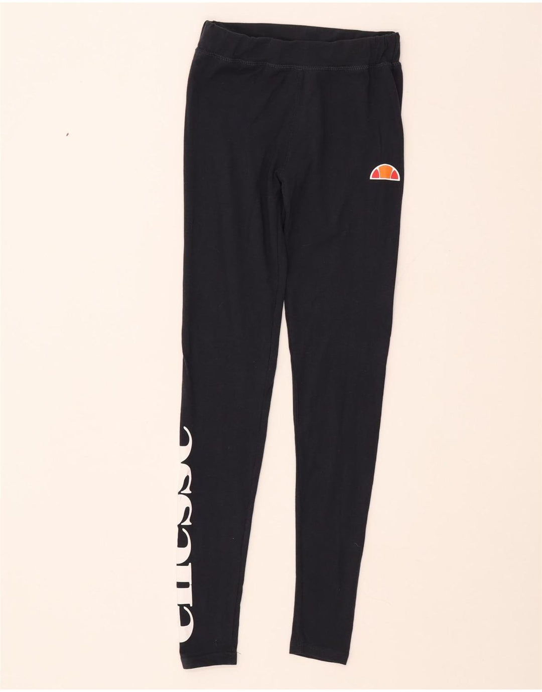 Damskie legginsy graficzne ELLESSE UK 8, małe, granatowe, bawełniane
