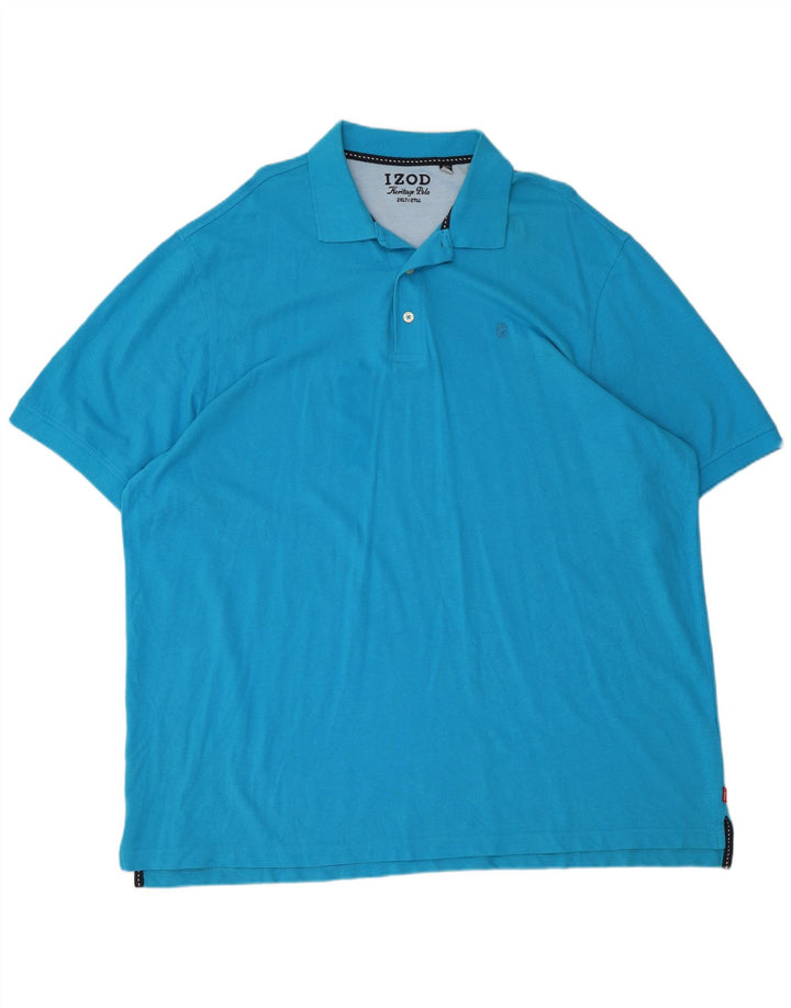 Męska wysoka koszulka polo Izod 2XL, niebieska, bawełniana