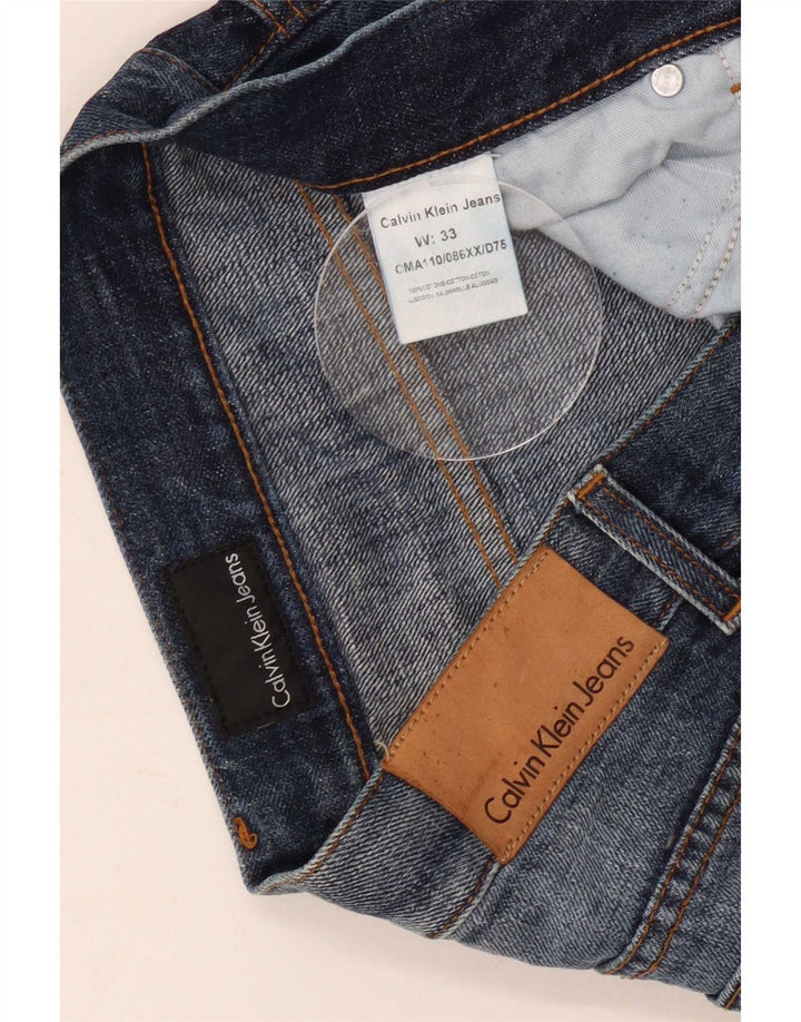 Męskie proste dżinsy Calvin Klein W33 L34 Niebieskie bawełniane