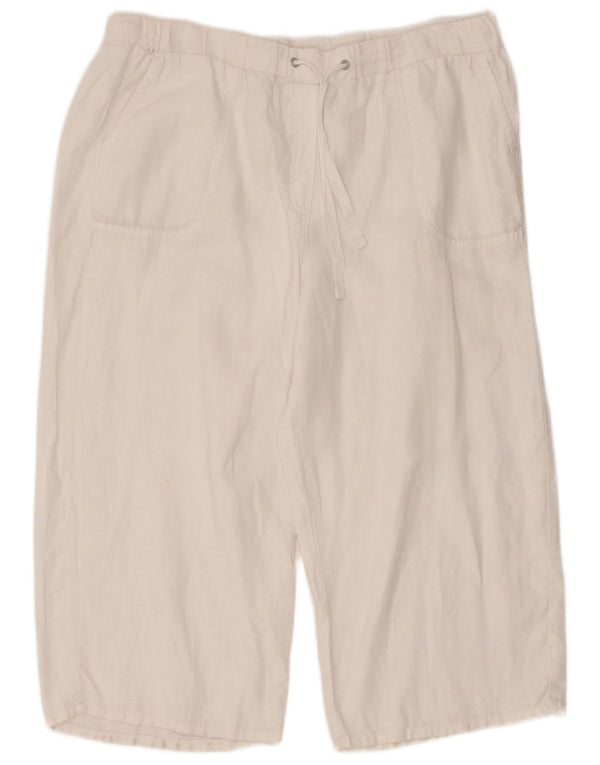 Marks & Spencer Damskie spodnie capri z wysokim stanem UK 16, duże, W36 L21, białe