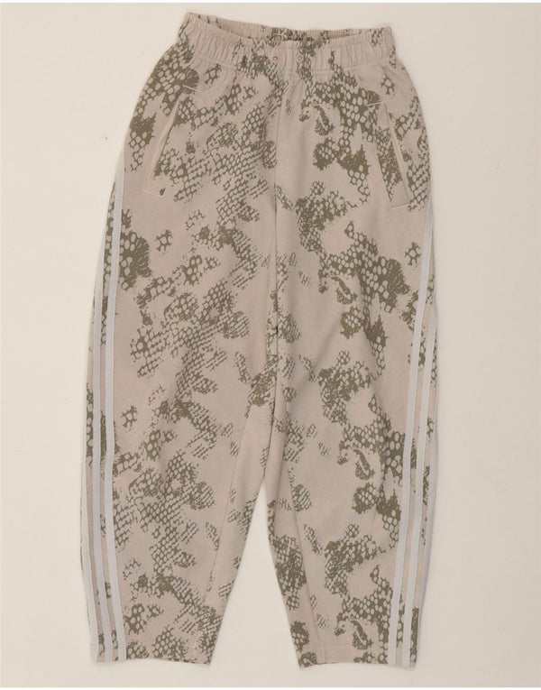 Damskie spodnie dresowe ADIDAS UK 4/6 XS Beżowa bawełna w kamuflażu