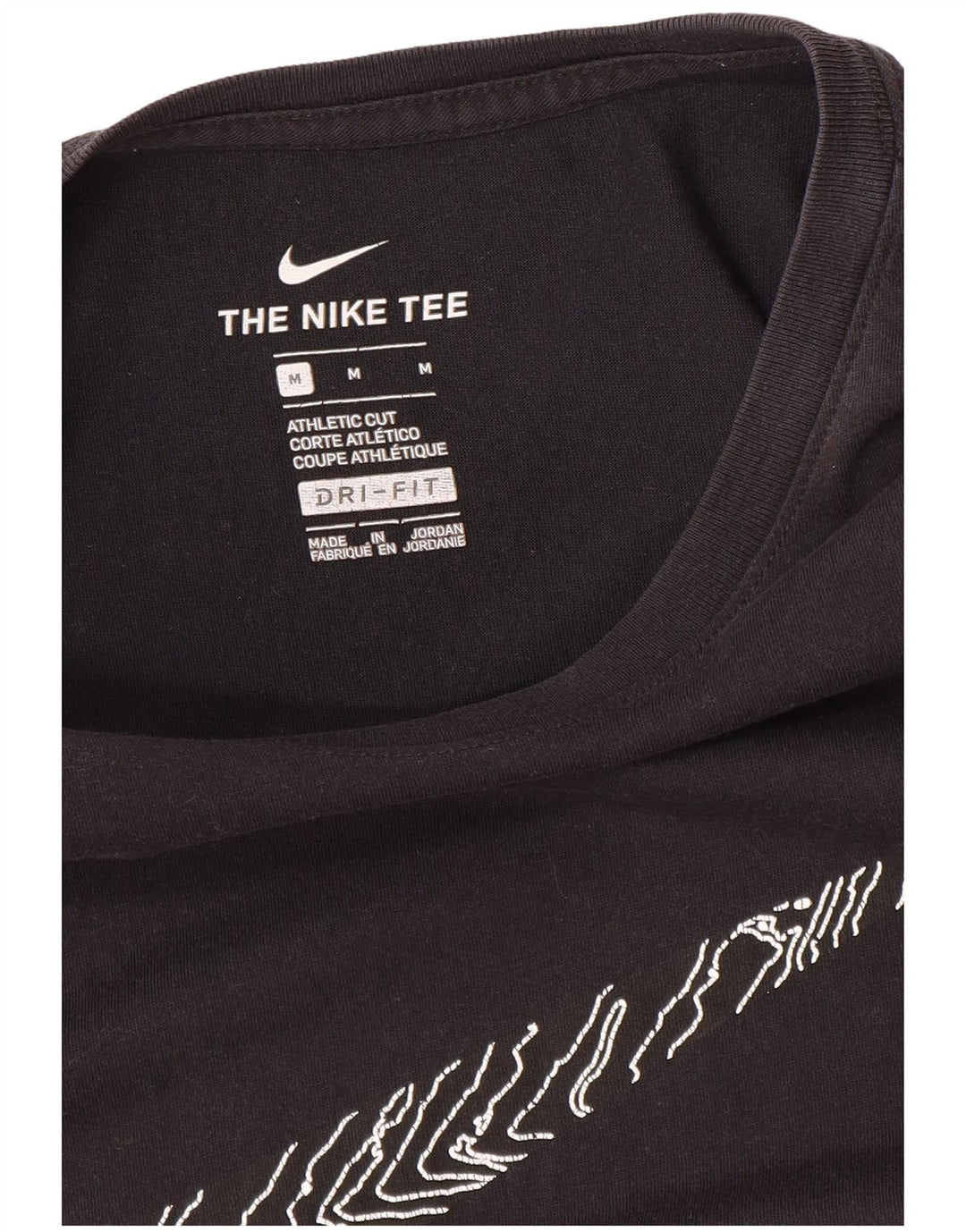 Męski T-shirt NIKE o sportowym kroju z grafiką, średni czarny