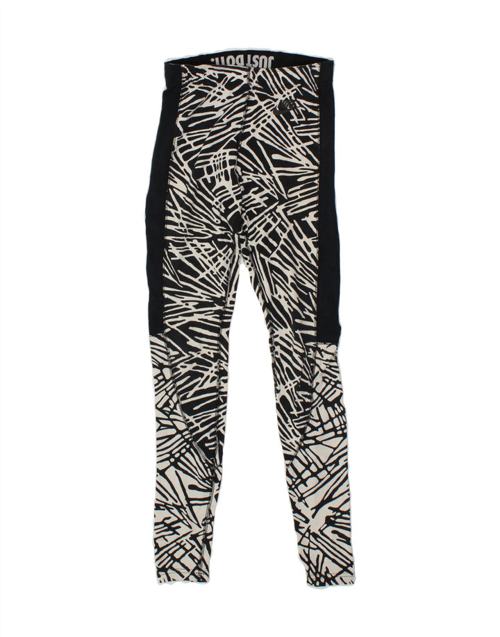 NIKE Womens Leggings UK 4 XS Black Geometric Vintage Nike and Second-Hand Nike from Messina Hembry 