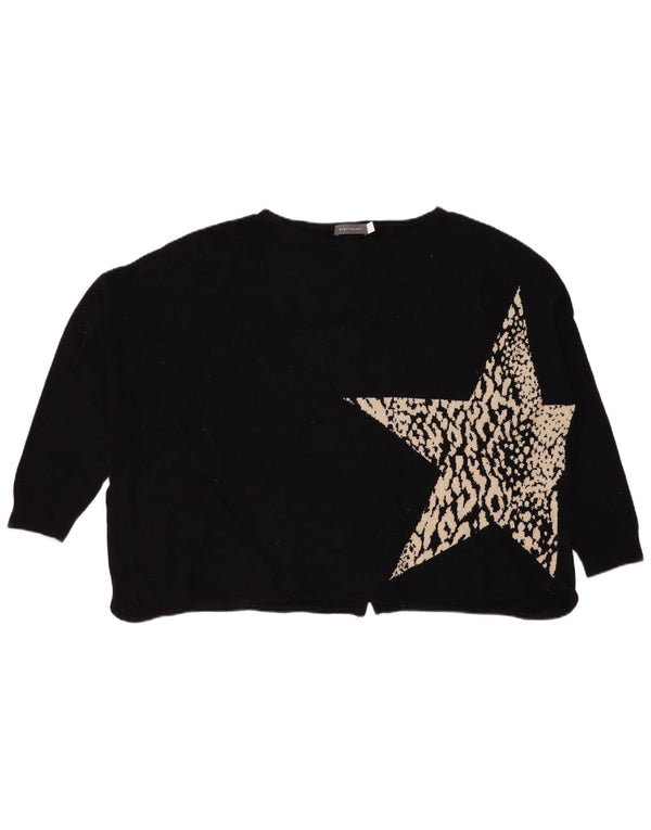 Damski sweter MINT VELVET z graficznym dekoltem w łódkę UK 16, duży czarny