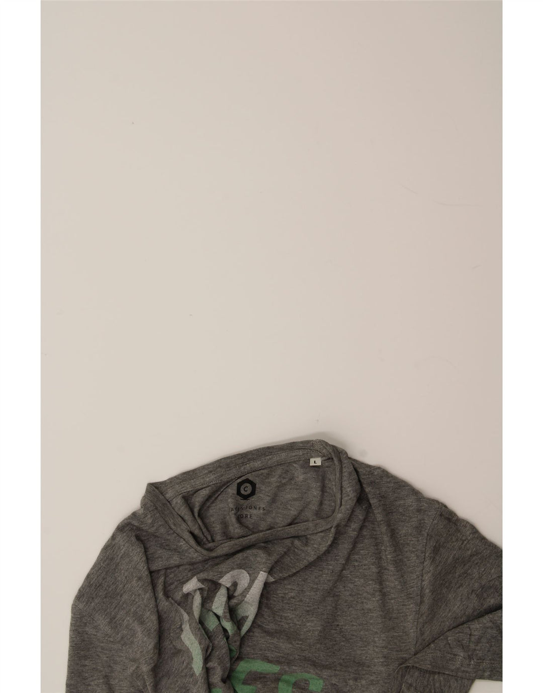 JACK & JONES Mens Graphic T-Shirt Top Large Grey Cotton Vintage Jack & Jones and Second-Hand Jack & Jones from Messina Hembry 