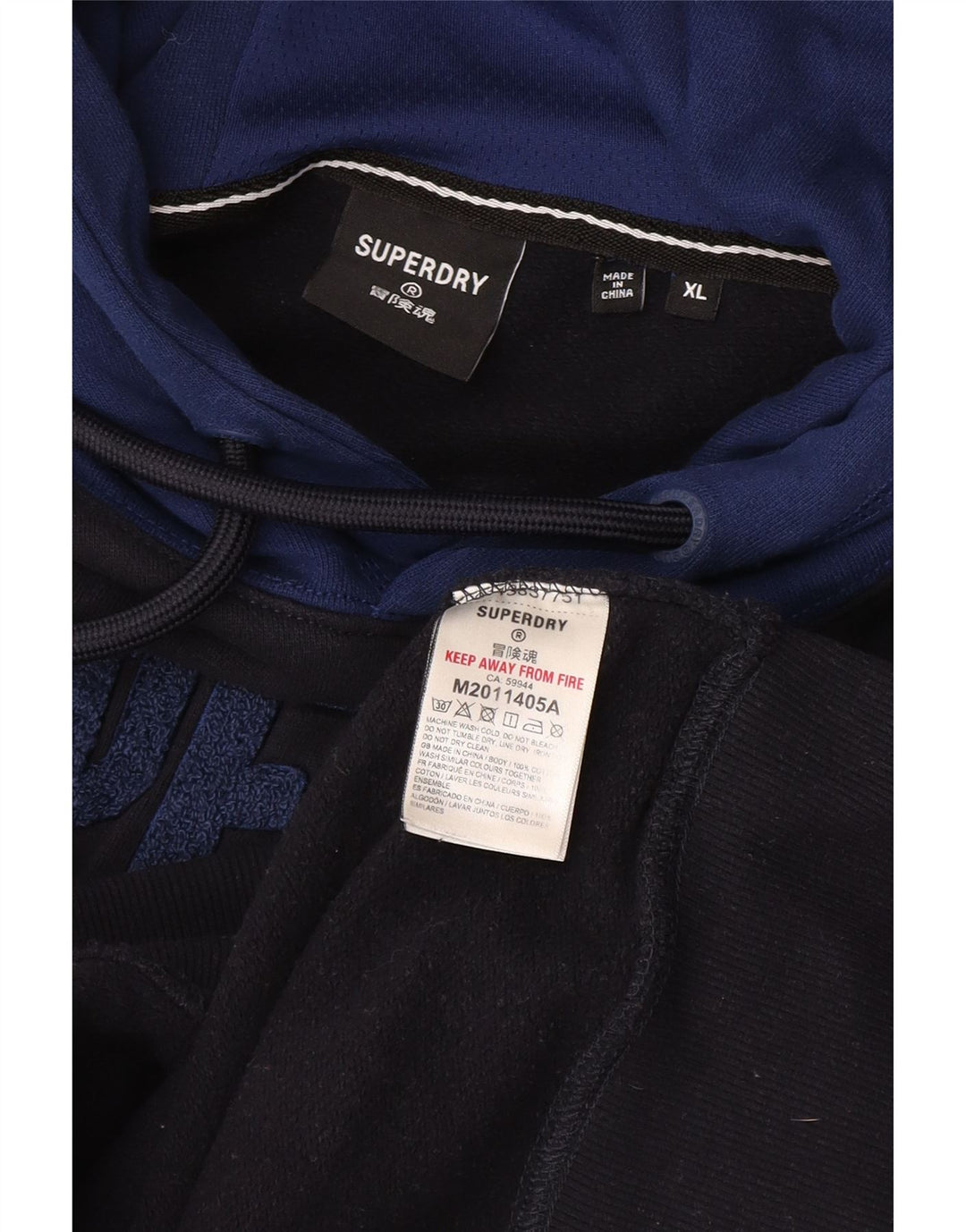 Męski sweter z kapturem Superdry Graphic XL, granatowy, bawełniany