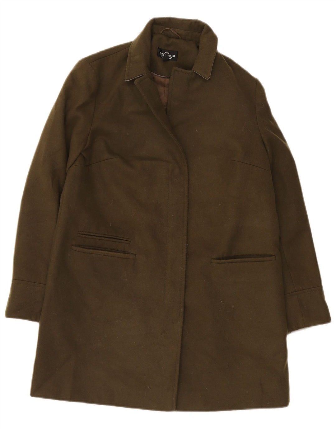 Topshop damski płaszcz Petite UK 8, mały, khaki, poliester
