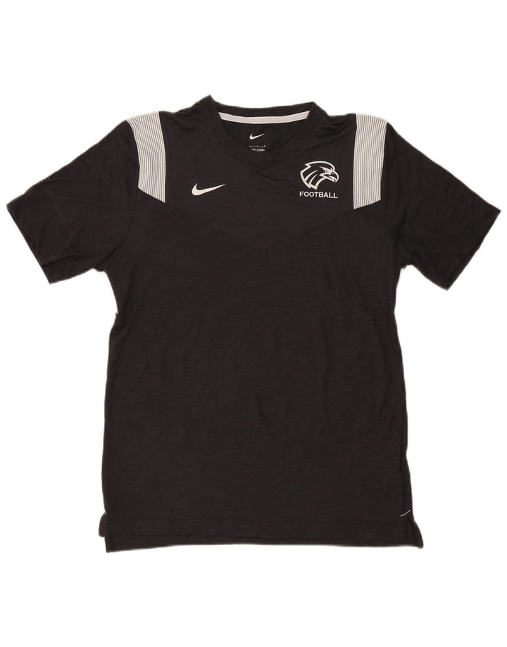 Męski T-shirt z grafiką Nike Dri Fit, duży, czarny, poliestrowy w prążki