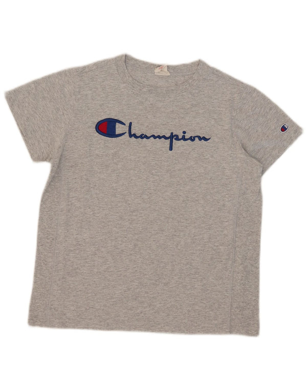 Champion Womens Graphic T-Shirt Top UK 10 Small Grey Flecked Cotton