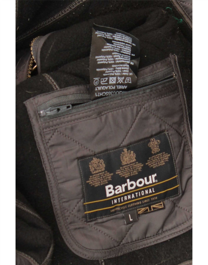 Męska pikowana kurtka Barbour UK 40, duża, szary poliamid