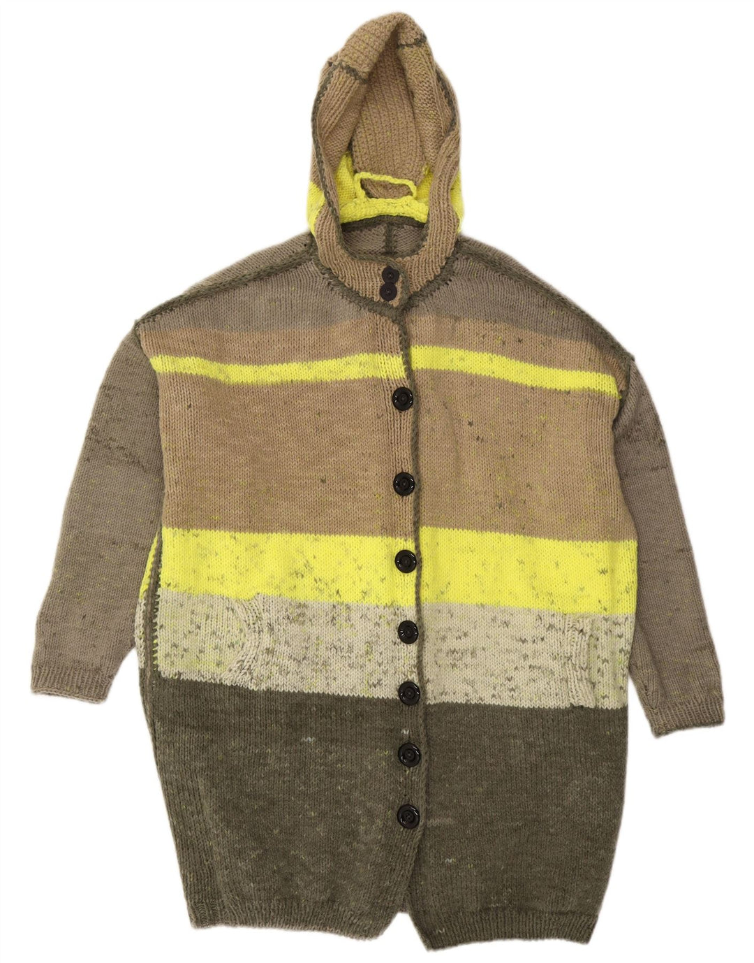 Vintage damski sweter oversize z długim rękawem UK 20 2XL wielokolorowy