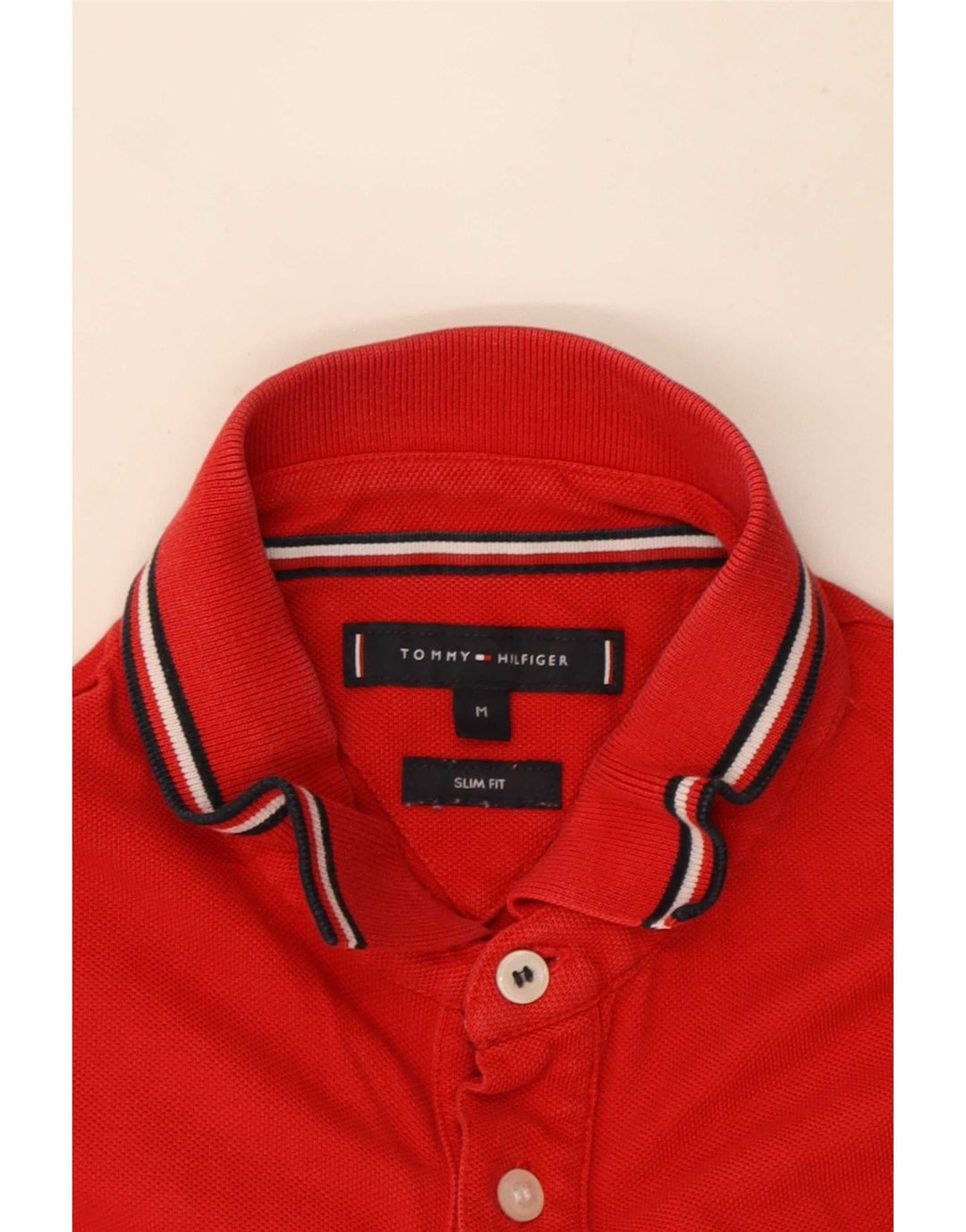 Męska koszulka polo slim fit Tommy Hilfiger w kolorze średnio czerwonym