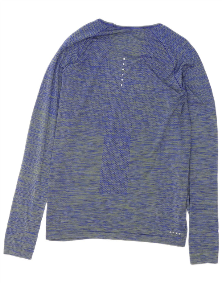 Damska koszulka Nike Dri Fit z długim rękawem, UK 12, średnie niebieskie paski