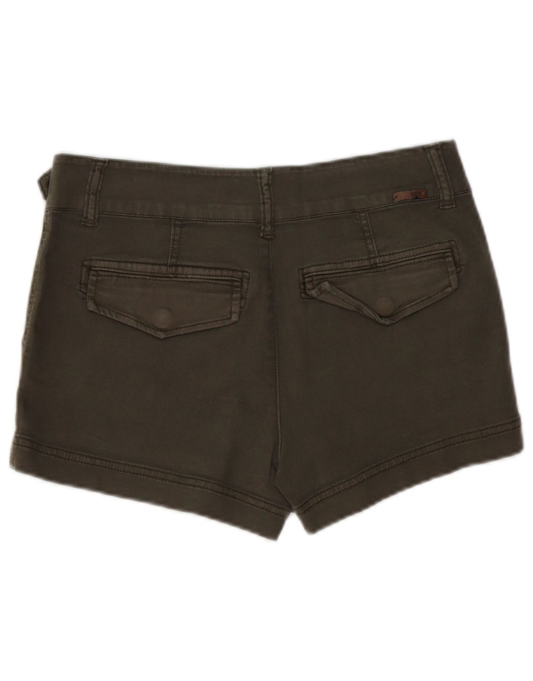 Damskie spodenki jeansowe BKE W27, małe, bawełniane w kolorze khaki