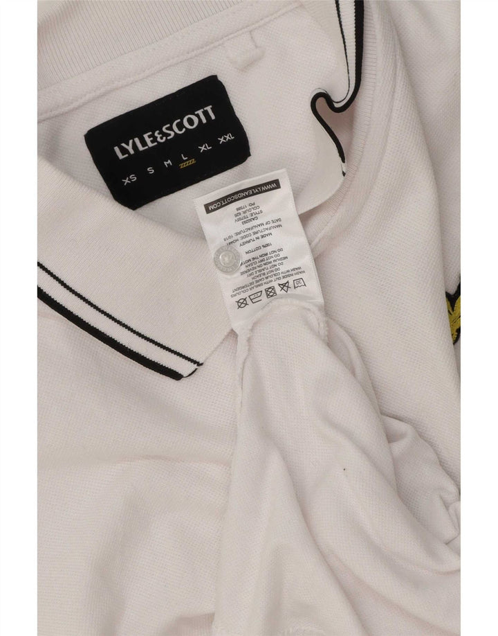 Męska koszulka polo Lyle & Scott, duża, biała, bawełniana