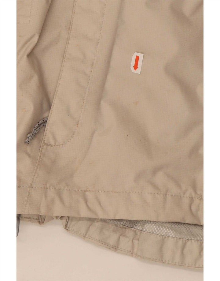 Damska kurtka przeciwdeszczowa z kapturem, oversize, The North Face, UK 10, mała, beżowa, nylonowa