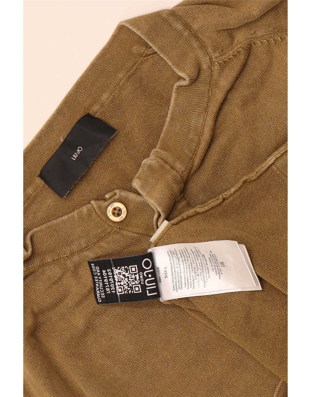 T-shirt męski Liu Jo, duży, bawełniany khaki