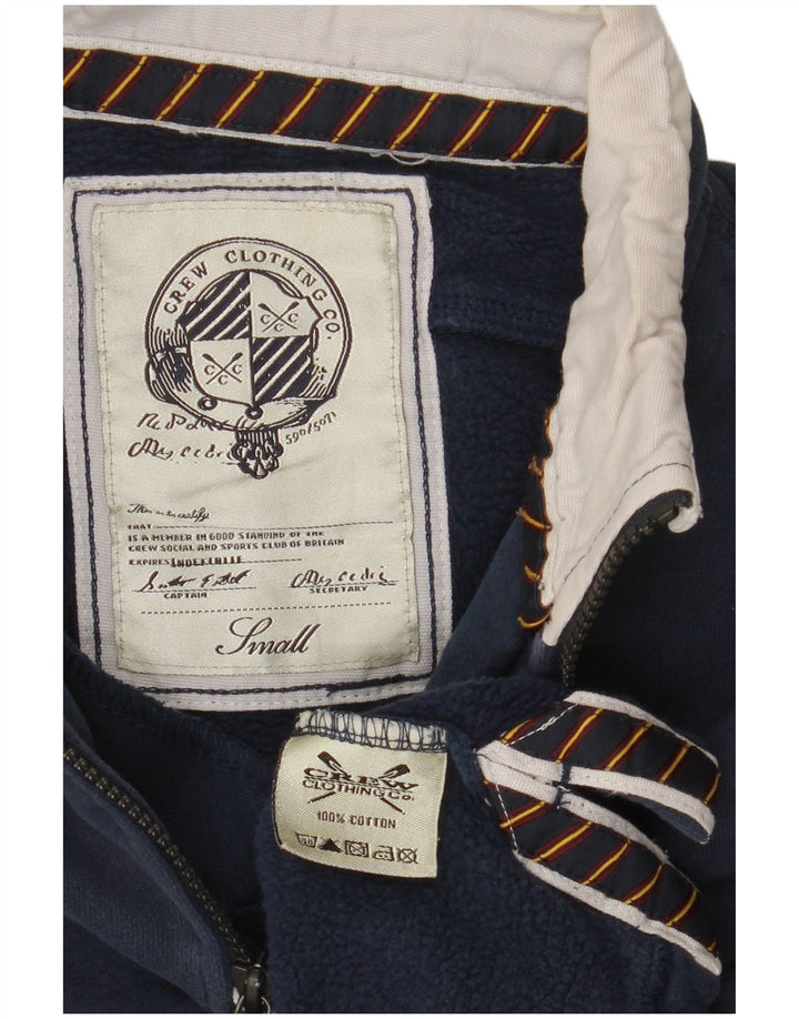 Crew Clothing Męska bluza z zamkiem błyskawicznym, mała, granatowa, bawełniana