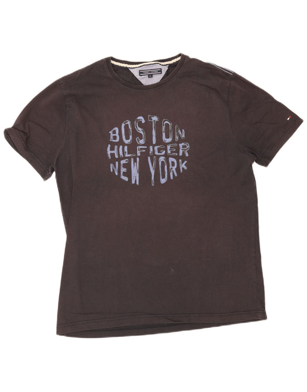 Męska koszulka z grafiką Tommy Hilfiger Top XL, czarna, bawełniana