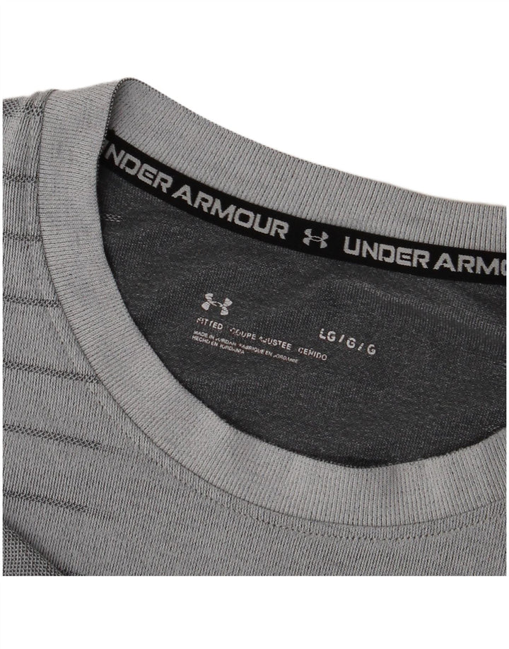 Męski T-shirt z grafiką Under Armour, duży, w szare paski