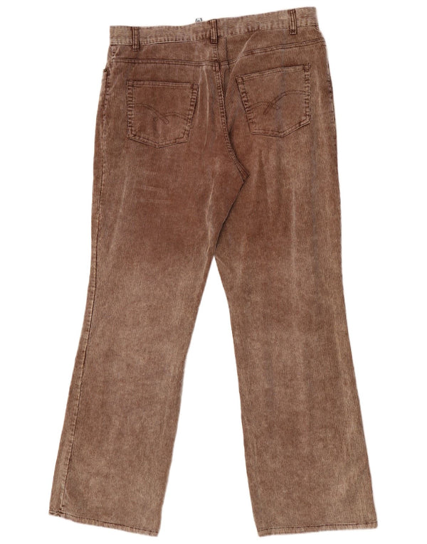 Męskie proste sztruksowe spodnie Fishbone XL W36 L34 Brązowa bawełna