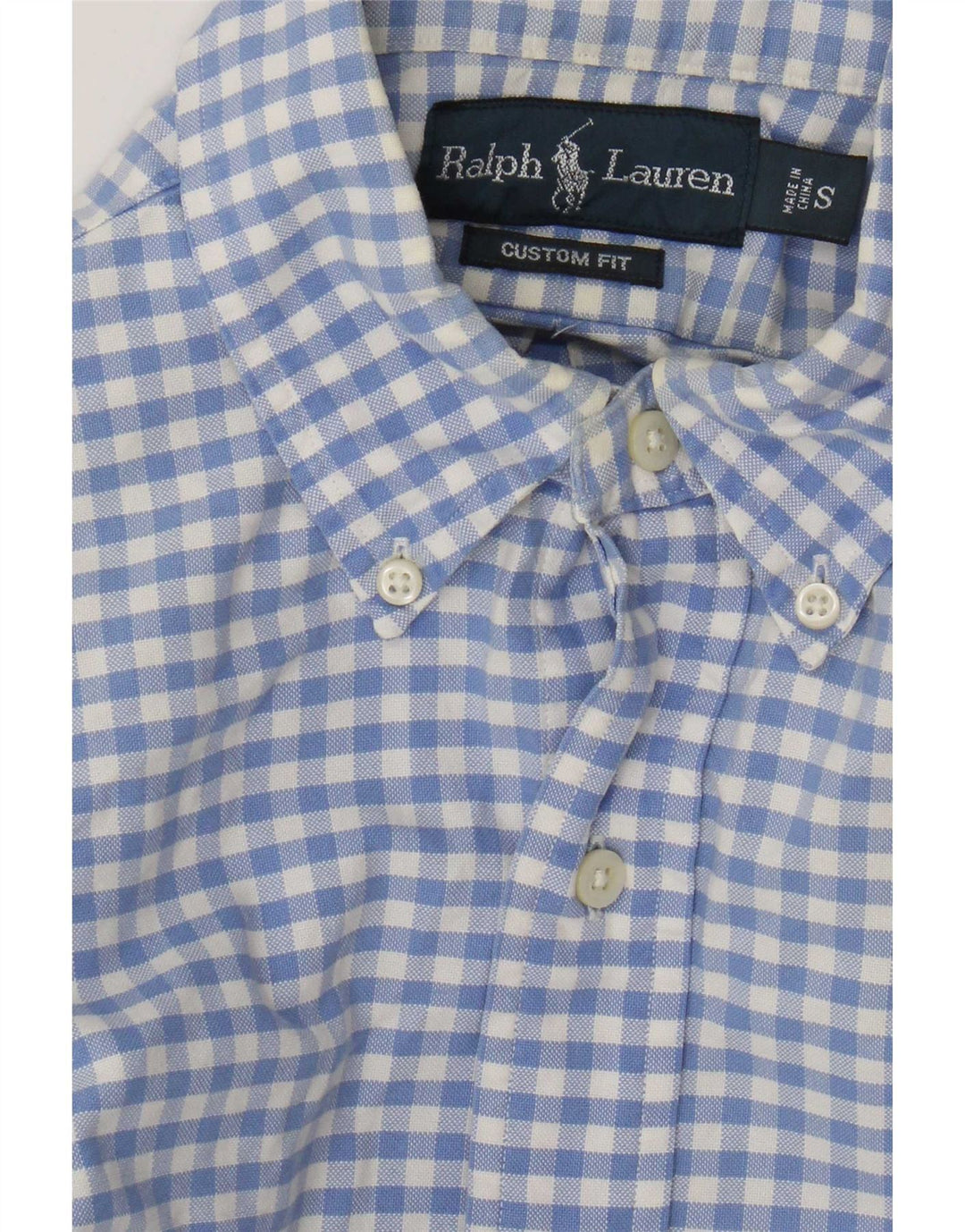 Koszula męska Ralph Lauren o dopasowanym kroju, mała, niebieska bawełniana kratka
