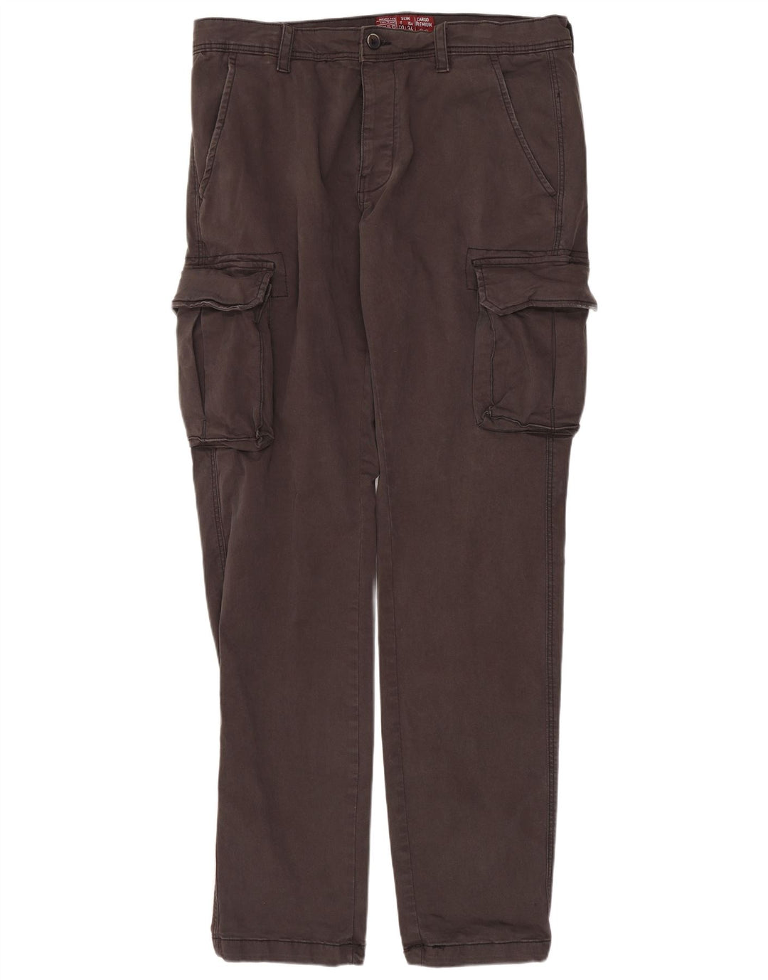 Męskie proste spodnie cargo OVS IT 50 Large W34 L33 Szara bawełna