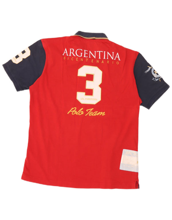 Męska koszulka polo do rugby La Martina Bicentenario de Revolucion Mayo XL czerwona