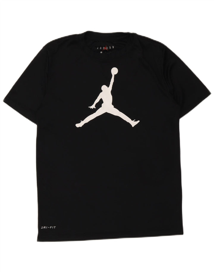 Chłopięcy T-shirt z grafiką Jordan Dri Fit, rozmiar 12-13 lat, duży, czarny poliester